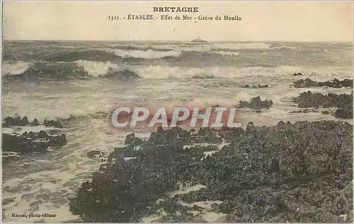 Cartes postales Bretagne effet de mer Greve du moulin