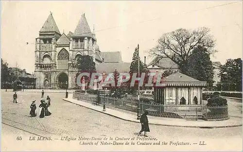 Cartes postales Le Mans l'eglise de Notre Dame de la coulure et prefecture