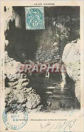 Cartes postales Padirac debarcadere vers le pas du crocodile