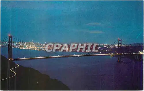 Cartes postales moderne Golden Gate Bridge at Night The Beautiful panoramic view of San Francisco's
