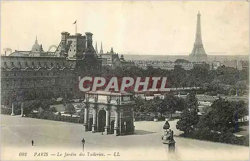 Cartes postales Paris les Jardins des Tuileries Tour Eiffel