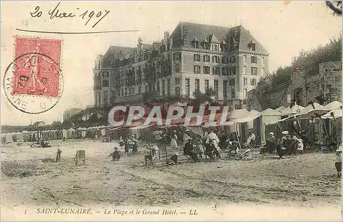 Cartes postales Saint Lunaire La Plage et le Grand Hotel