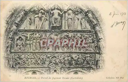 Ansichtskarte AK Bourges Portail du Jugement Dernier Cathedrale (carte 1900)