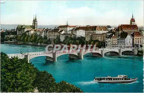 Moderne Karte Basel le Pont du Milieu