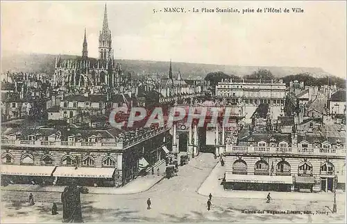 Cartes postales Nancy la place Stanislas prise de l'Hotel de ville
