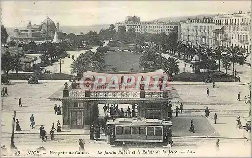 Ansichtskarte AK Nice vue prise du Casino le Jardin public et le Palais jetee Tramway
