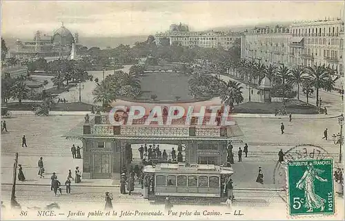 Cartes postales Nice Jardin public et la jetee Promenade Tramway