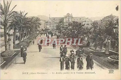 Cartes postales Nice le Jardin public et le Casino municipa