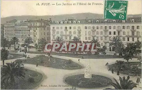 Cartes postales Nice les Jardins et Hotel de france