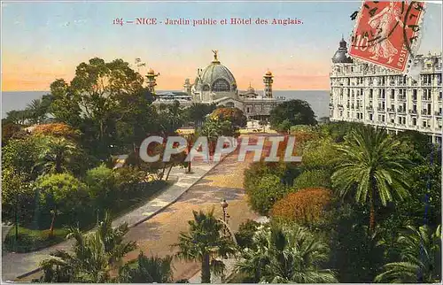 Cartes postales Nice le Jardin public et Hotel des Anglais