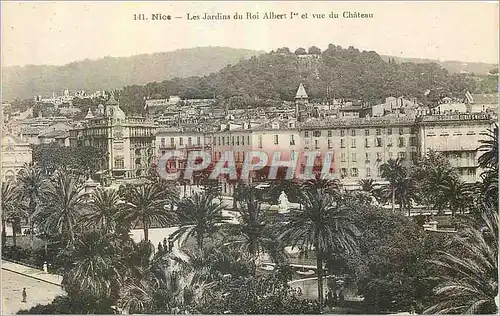 Cartes postales Nice le Jardin du Roi Albert 1er et vue du ch�teau