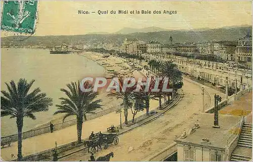 Cartes postales Nice Quai du midi et la Baie des Anges (carte toilee)