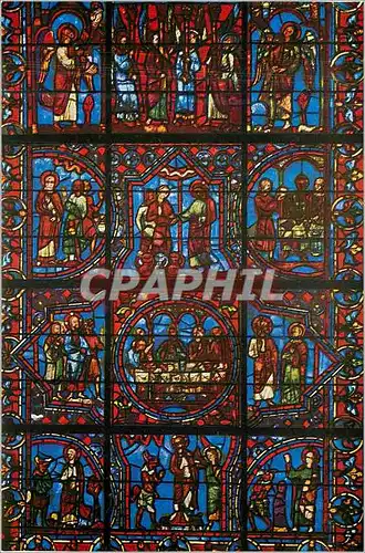 Cartes postales Cathedrale de Chartres Notre Dame de la Belle verriere XII siecle(Partie Inferieure)