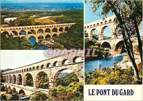 Moderne Karte Le Pont du Gard construit par Agrippa en 735
