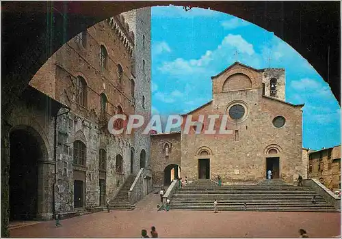 Moderne Karte Citta di San Gimignano Place du Dome