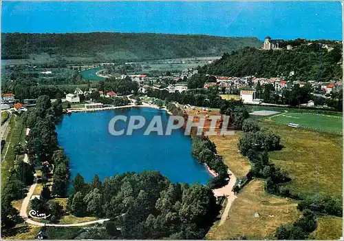 Cartes postales moderne Dun sur Meuse (Meuse)Vue generale aerienne Le Lac Vert Terrain de Sports et la Meuse