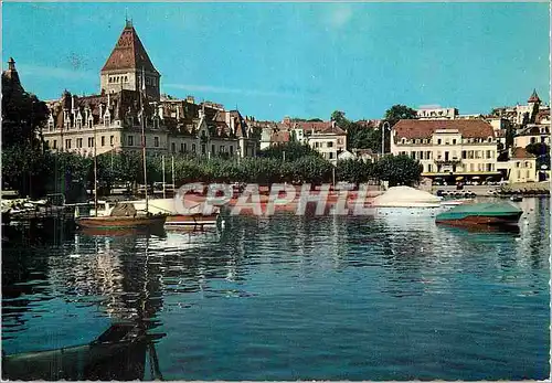 Cartes postales moderne Ouchy Lausanne Le Port et le Chateau