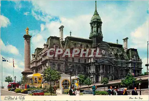 Moderne Karte L'Hotel de Ville Montreal Quebec Fut construit dans le style de celui de Paris