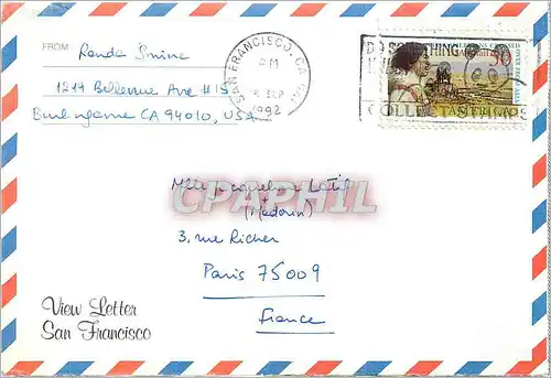 Lettre San Francisco Victorians 1992 pour Paris France illustree