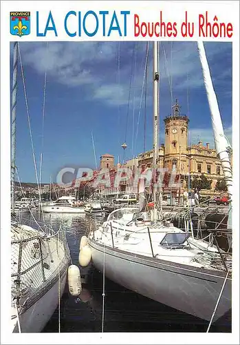 Moderne Karte La Ciotat Bouches du Rhone Le port Bateaux