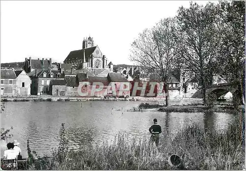 Moderne Karte Villeneuve sur Yonne Bords de l'Yonne Peche Pecheur