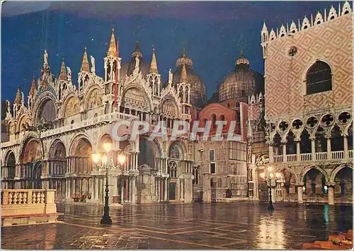 Moderne Karte Venezia Nocturne et Eglise S Marco