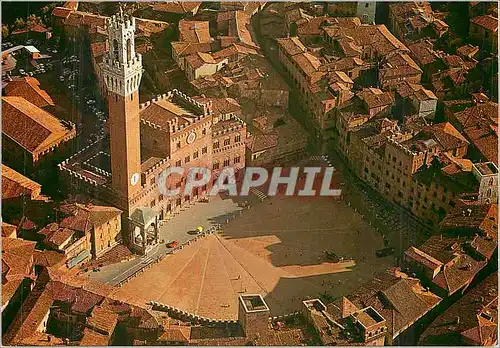 Moderne Karte Siena Place du Campo Vue de l'avion