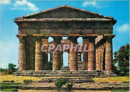 Moderne Karte Paestum Front de Orient de la Temple de Neptune