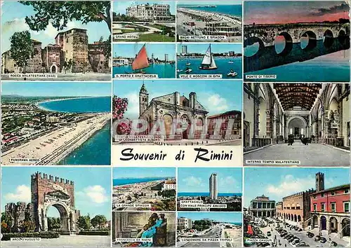 Moderne Karte Souvenir de Rimini