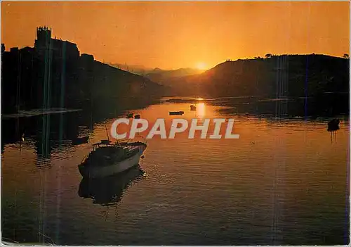 Moderne Karte San Vicente de la Barquena(Santander)L'anse(Coucher du Soleil)