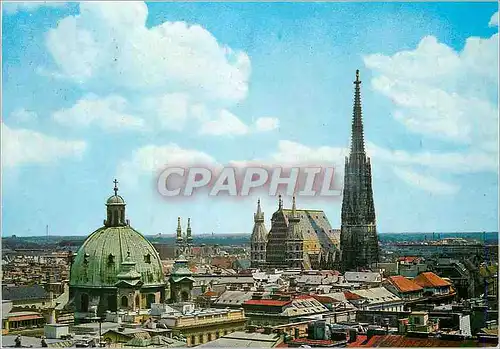 Moderne Karte Vienne Panorama avec la Cathedrale de St Etienne