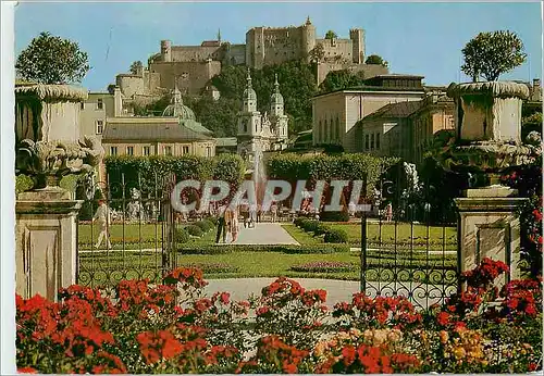 Cartes postales moderne Mozartstadt Salzburg Mirabellgarten mit Festung Hohensalzburg