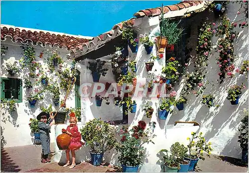 Cartes postales moderne Espana Tipica Typique cour Andalou Enfants