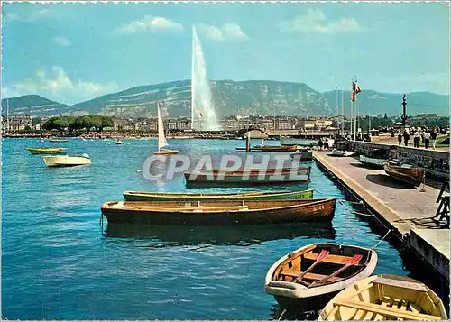 Moderne Karte Geneve La Rade Bateaux