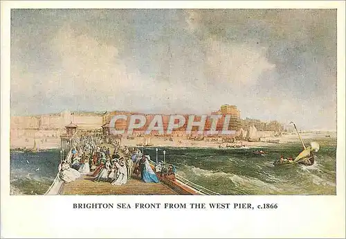 Moderne Karte Brighton sea Front From the west Pier c1866