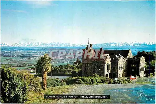 Moderne Karte Southern Alps From port Hills Christ Church New Zealand