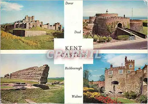 Moderne Karte C I Kent Coast Castles Dover Deal Richborough Walmer