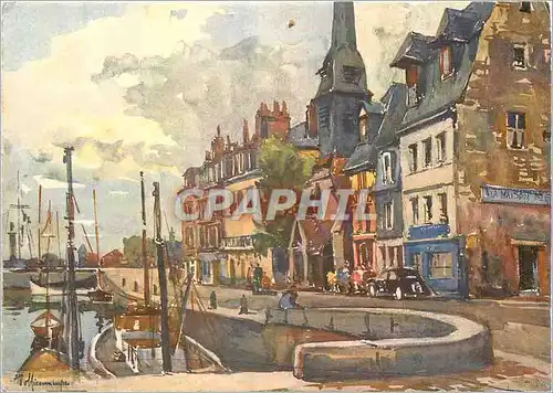 Moderne Karte Le quai St Etiennes a Honfleur (Calvados)