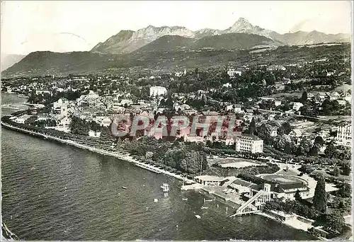 Cartes postales moderne Evian les Bains (Haute Savoie)La plage la ville et la Dent d'Oche