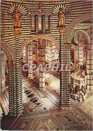 Cartes postales moderne Siena Cathedrale Interieur avec pavement et Chaire