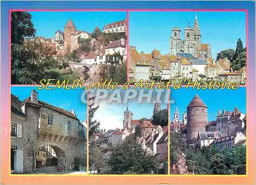 Cartes postales moderne Semur en Auxois (Cote d'Or)Bords de l'Armancon Eglise Notre Dame (XIII XVIe s)Porte Sauvigny (XV