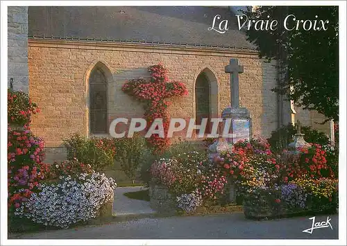 Moderne Karte Couleurs de Bretagne La vraie Croix (Morbihan)Commune fleurie