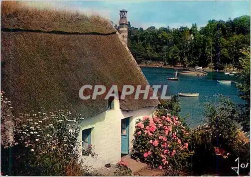 Moderne Karte La Bretagne en Couleurs Maison du Pecheur sur la riviere (Kerdruc)