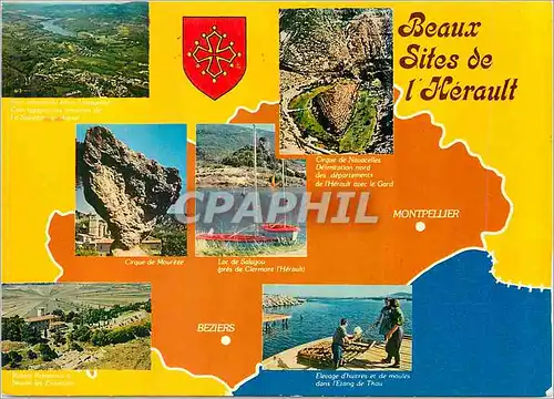 Cartes postales moderne Beaux Sites de L'Herault Lac de Salagou Cirque de Moureze Elevage d'huitres