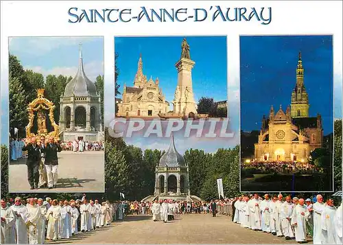 Cartes postales moderne Sainte Anne D'Auray La Procession du pardon a sainte Anne (26 juillet)Devant la basilique et le