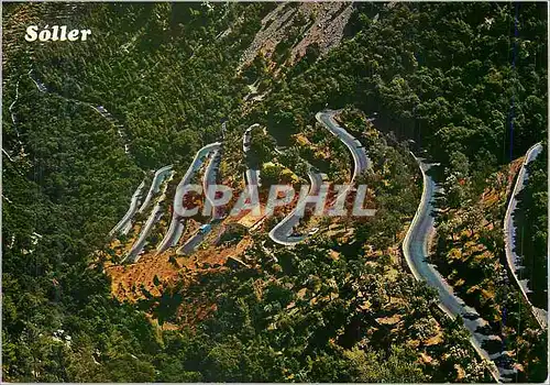 Cartes postales moderne Mallorca (Baleares)Espana Soller Carretera del Coll vista aerea