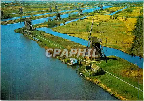 Cartes postales moderne Panorama Molens Kinderdijk Moulins