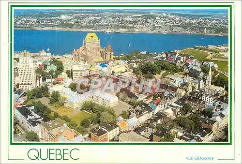 Cartes postales moderne Quebec Que La vieille ville le chateau Frontenac et le fleuve saint l A l'arriere la ville de Le