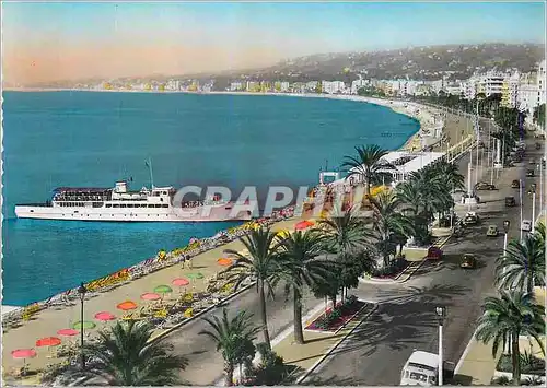 Moderne Karte La Cote d'Azur Nice Promenade des Anglais Bateau