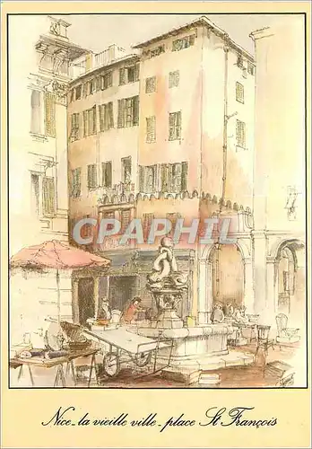 Moderne Karte La Cote d'Azur inoubliable Nice La vieille place St Francois